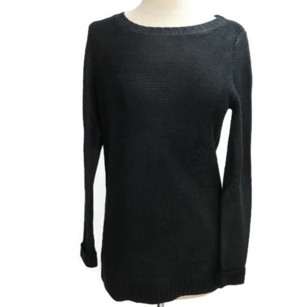 Sabine Crew Neck  Sweater Navy Blue S Ribbing